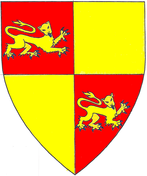The arms of Angharat Goch verch Gwenhover