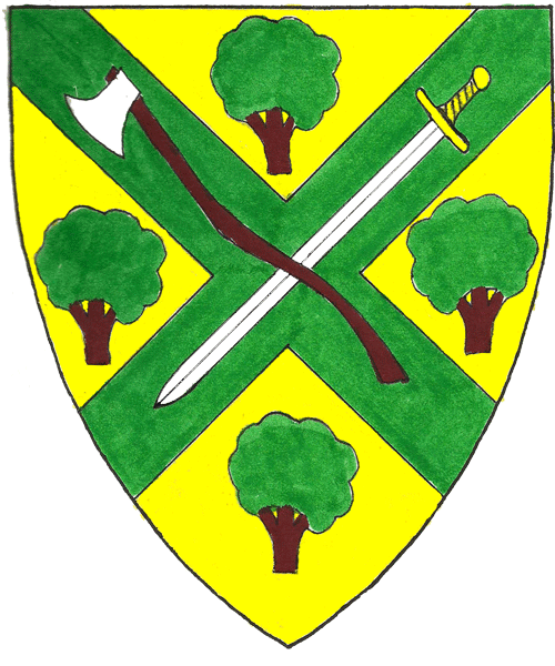 The arms of Robin Roncor Woodcleaver