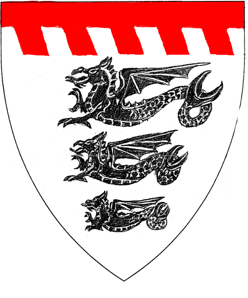 The arms of Robyn Ruadh Mág Aonghusa