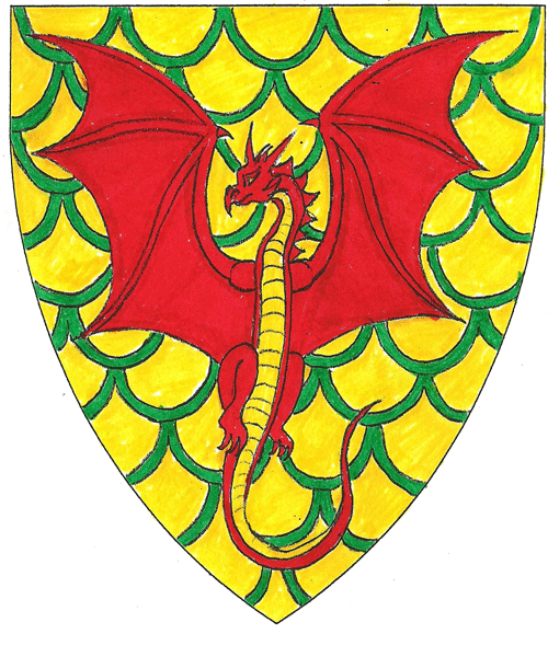 The arms of Roger Wells the Dragon's Bane