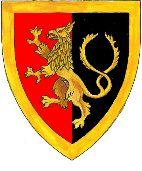 The arms of Ysabeau Anais Roussot du Lioncourt